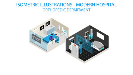 Orthopedic department. The future of health care and medical hospital concept.  Robot technology and ai.