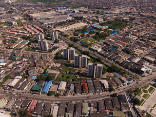 Obraz premium An aerial view of the Surulere skyline