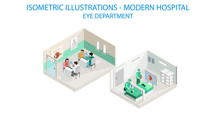 Eye care department. The future of health care and medical hospital concept.  Robot technology and ai.