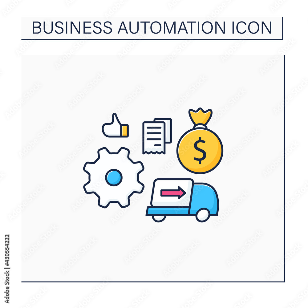 Poster automatic accounts payable color icon. safety accounts payable processes. control important financia