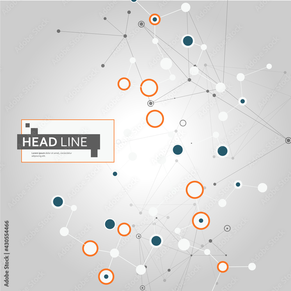 Poster Abstract circle network connect for web marketing design. Abstract background. Vector design. Digital communication. Vector data. World medical concept