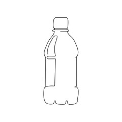 Continuous one line of plastic or glass bottle in silhouette. Minimal style.