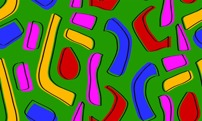 Obraz premium Abstract Hand Drawing Camouflage Geometric Shapes Repeating Vector Pattern Isolated Background 