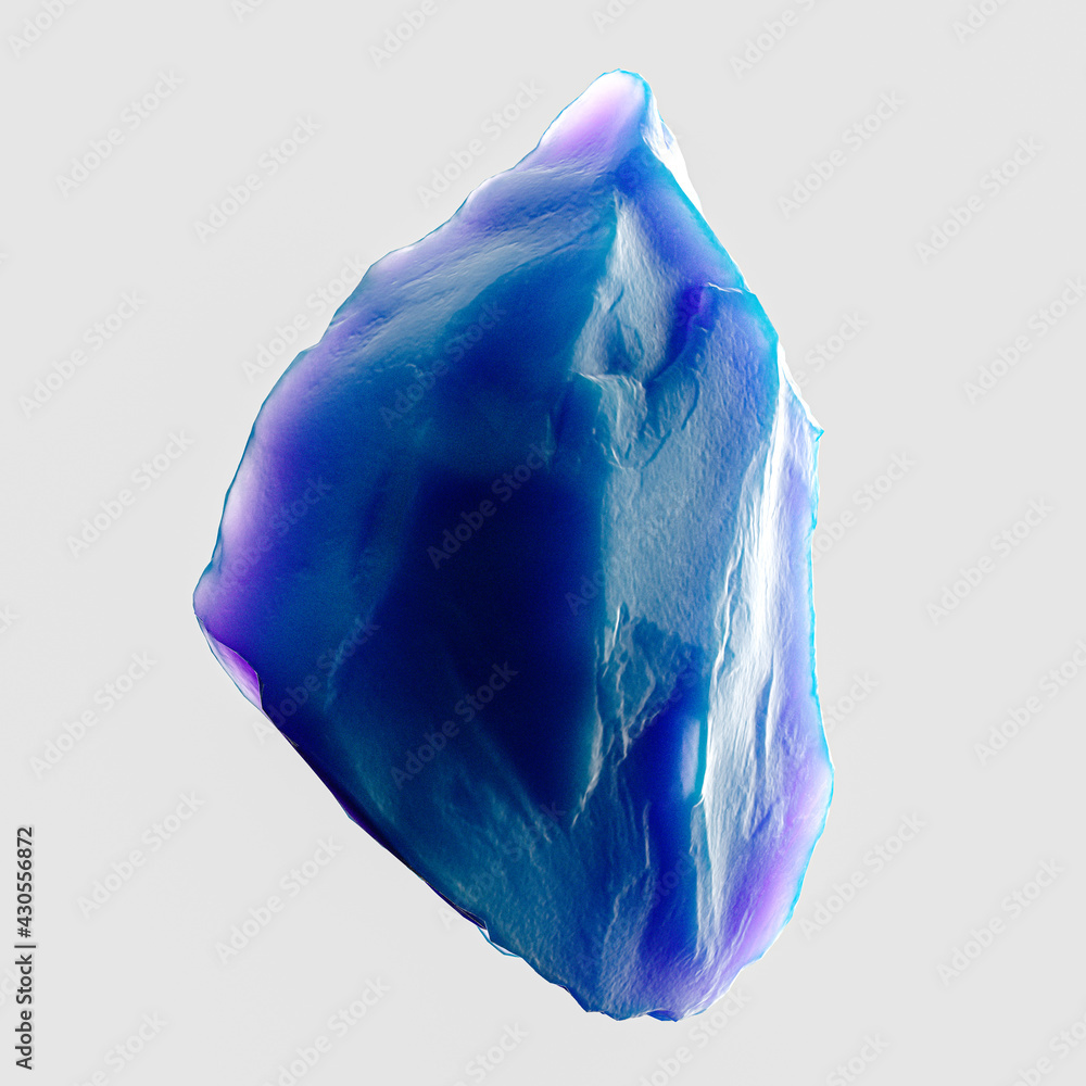 Poster blue colorful stone rock shape design element, futuristic material. suitable for social media posts,