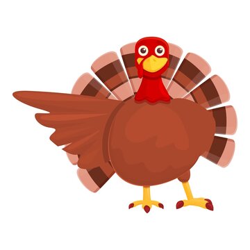 Thanksgiving turkey show icon. Cartoon of Thanksgiving turkey show vector icon for web design isolated on white background