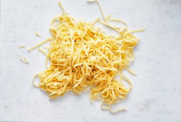 Homemade Pasta. Seen from above. Close-up. Homemade food.