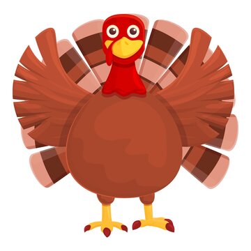 Happy Thanksgiving turkey icon. Cartoon of Happy Thanksgiving turkey vector icon for web design isolated on white background