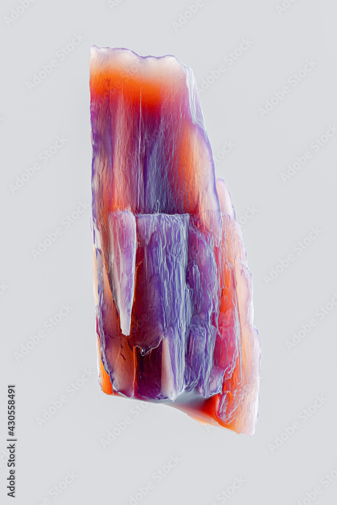 Poster bright colorful gradient color abstract gemstone design element isolated on black, futuristic 3d ren