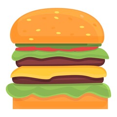 American burger icon. Cartoon of American burger vector icon for web design isolated on white background