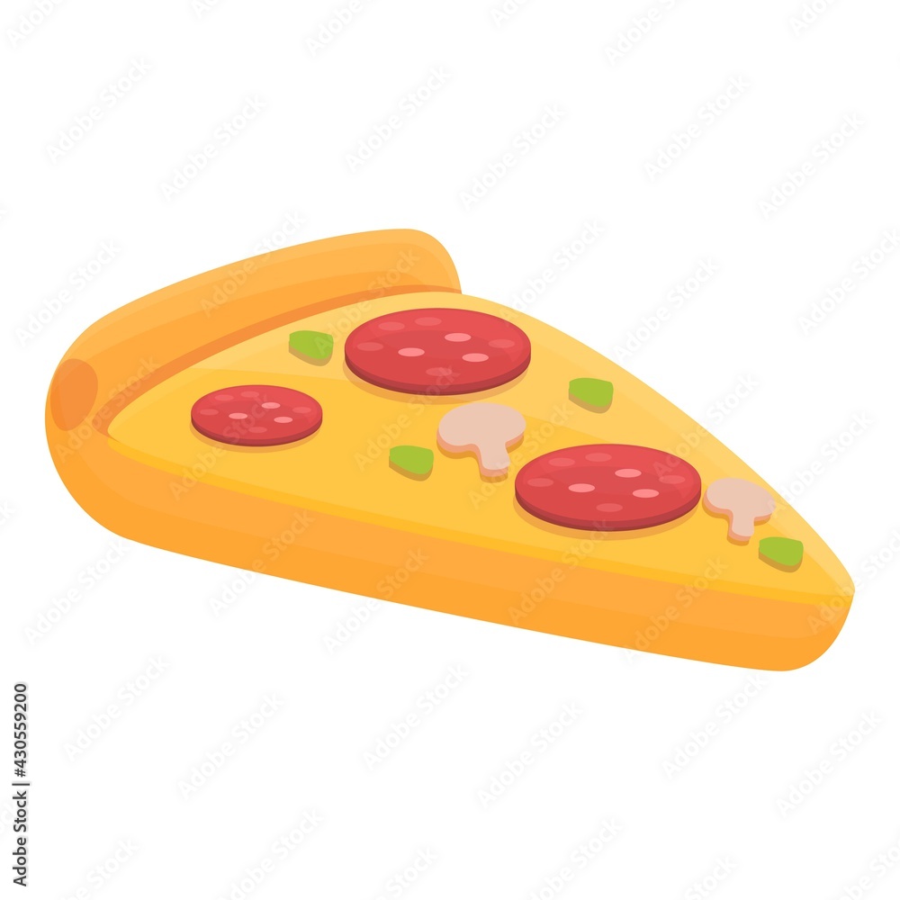Poster slice of pizza icon. cartoon of slice of pizza vector icon for web design isolated on white backgrou
