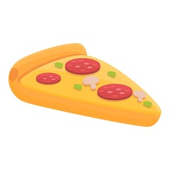 Slice of pizza icon. Cartoon of Slice of pizza vector icon for web design isolated on white background