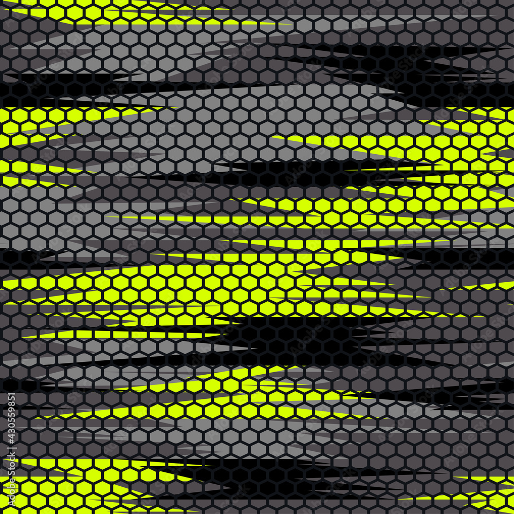 Poster camouflage seamless pattern modern. dark and yellow lines on a gray background. abstract camo. endle