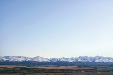 Fototapeta na wymiar Aktru panorama of mountains altai, mountain peak summer landscape in russia