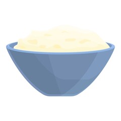 Bowl rice icon. Cartoon of Bowl rice vector icon for web design isolated on white background