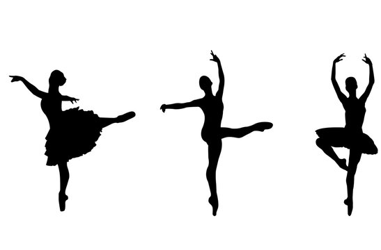 ballet dancers silhouettes - vector