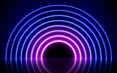 Neon glowing lines, magic energy space light concept, abstract background wallpaper design