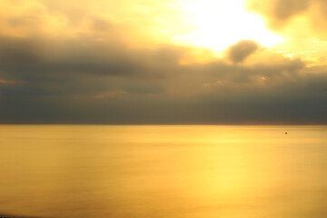 Fototapeta na wymiar Sunrise on the beach in Arenales del Sol, Alicante