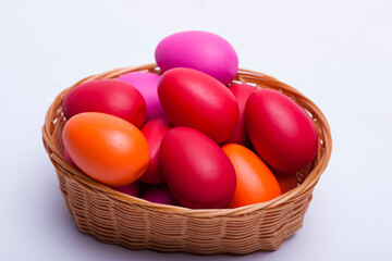 Obraz na płótnie Canvas Red eggs for Easter, Romanian Easter traditional menu