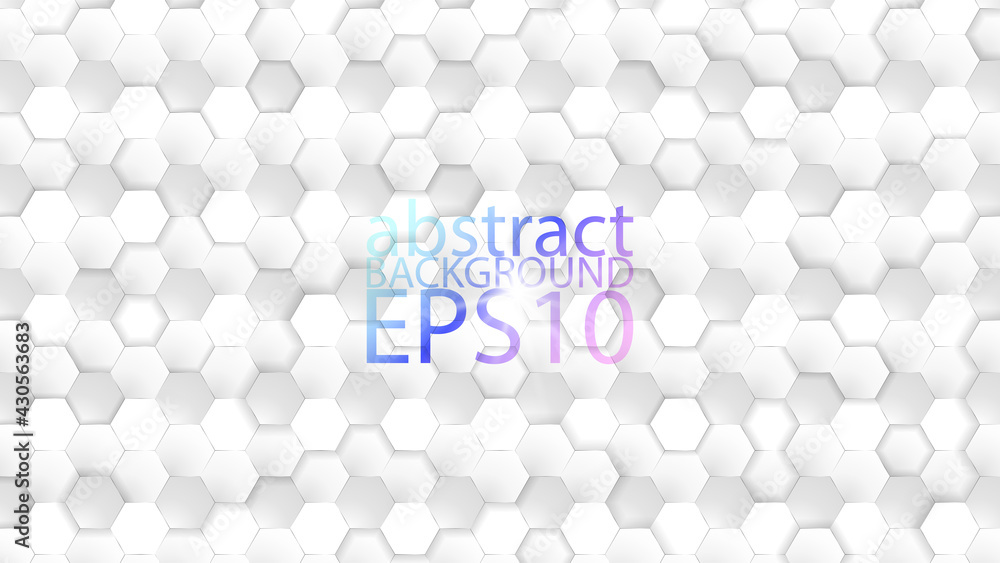 Poster eps10 monochrome abstract vector background. graphic effect based on hexagons in relief with their s