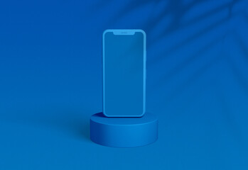 Minimalist modern 3d render illustration Realistic cell phones mockup smartphones for presentation, application display, information graphics. online education and online learning.