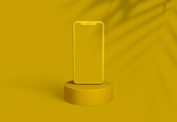 Minimalist modern 3d render illustration Realistic cell phones mockup smartphones for presentation, application display, information graphics. online education and online learning.
