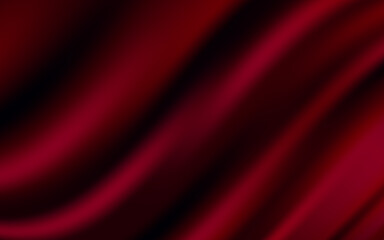 Luxury red silk fabric background. Dark red satin with wavy folds. Texture satin velvet material with gradient mesh for luxurious elegant design with space for text. Vector abstract background EPS10