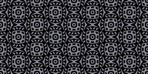 Abstract background pattern with decorative ornament on gray background, wallpaper. Seamless pattern, texture. Vector graphics