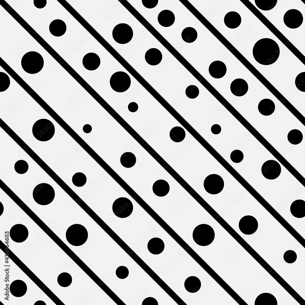 Poster diagonal lines and stains. vector monochrome and same ornament. lines and black dots pattern.