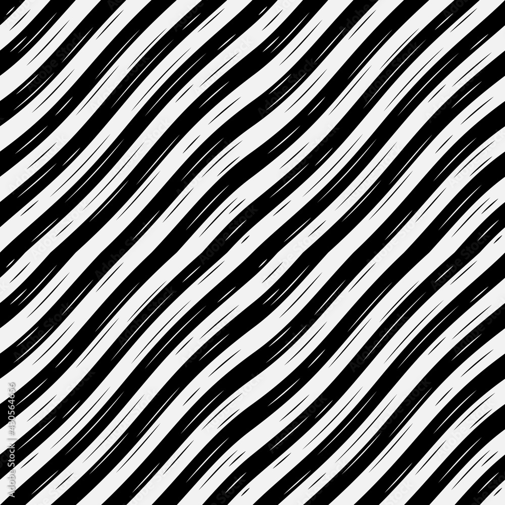 Poster wavy black and white lines. vector diagonal lines make up the ornament.
