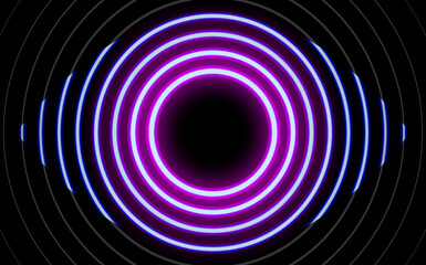 Neon glowing lines, magic energy space light concept, abstract background wallpaper design