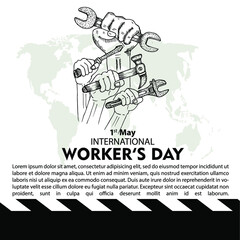 International Worker's Day, poster and banner vector