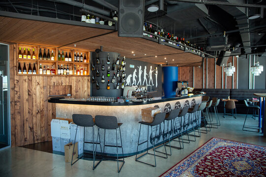 Interior Of A Modern Loft-style Bar