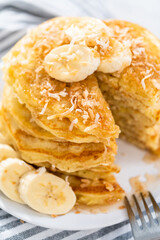 Coconut banana pancakes