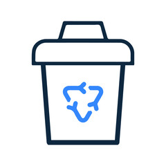 Dust bin trash waste icon