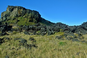 Iceland-view of nature near Iceland's oldest lighthouse Reykjanes Viti on Reykjanes peninsula