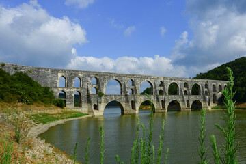 Fototapeta na wymiar The Maglova Aqueduct built by Master Ottoman Architect Sinan Istanbul Turkey