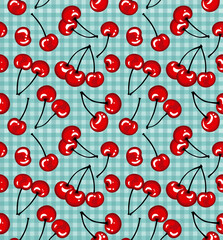 Obraz na płótnie Canvas seamless pattern with cherries