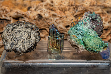 Items of stone quartz mineral. Items for Tibetan sound massage.