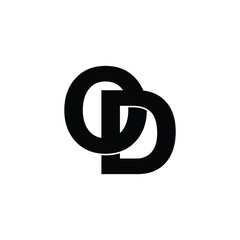 Letter OD simple logo design vector - obrazy, fototapety, plakaty