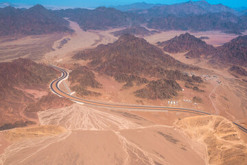 Tourism in Egypt and Africa view on a desert sands, vacation and travelling concept