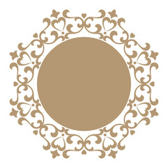 Decorative frame Elegant vector element for design in Eastern style, place for text. Floral beige and white border. Lace illustration for invitations and greeting cards