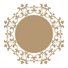 Decorative frame Elegant vector element for design in Eastern style, place for text. Floral beige and white border. Lace illustration for invitations and greeting cards