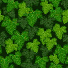 ivy leaves seamless pattern