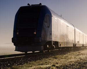 Fototapeta na wymiar REGIONAL TRAIN - Passenger vehicle on a railroad 