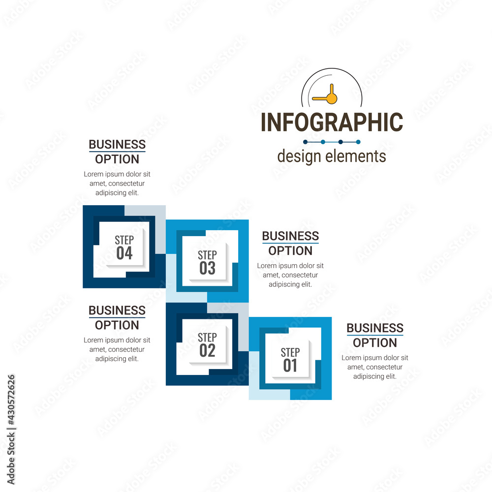 Aufkleber infographic elements data visualization vector design template. process chart. abstract elements of 