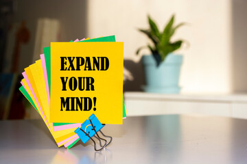 Text sign showing Expand your mind