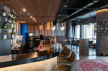 Interior of modern bar in a loft style