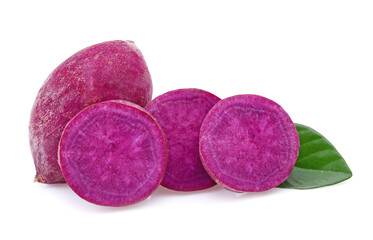 purple sweet potato isolated on white background