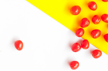food - Thai Cooking ingredients . pattern on white and Yellow background.