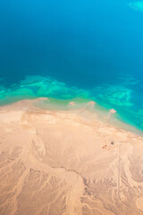 Tourism in Egypt and Africa, vacation and travelling concept, top view on a coral reef